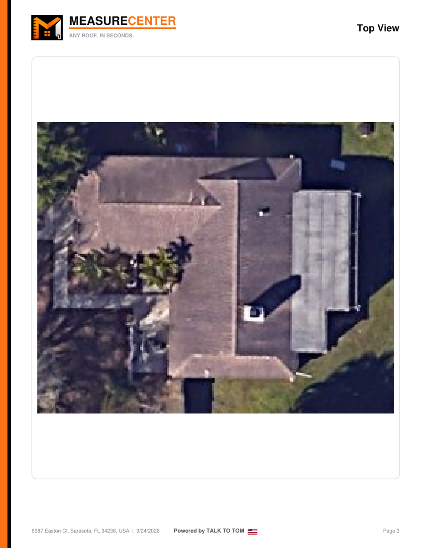 Full-page aerial top view of the roof